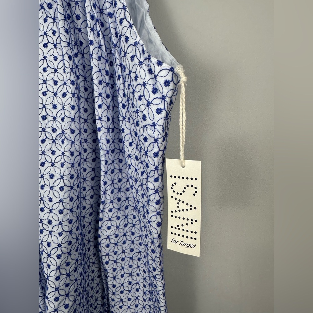 ISANI Blue Embroidered Halter Tie Casual Summer Dress NWT NEW Size Small - Picture 7 of 10